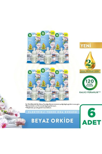 Air Wick Elektrikli Oda Kokusu Yedek Şişe Beyaz Orkide 6x19 ML ürün görseli 1