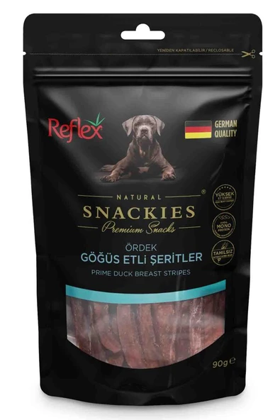 Reflex Snackies Ördek Göğüs Etli Şeritler Köpek Ödül Maması 90gr ürün görseli 1