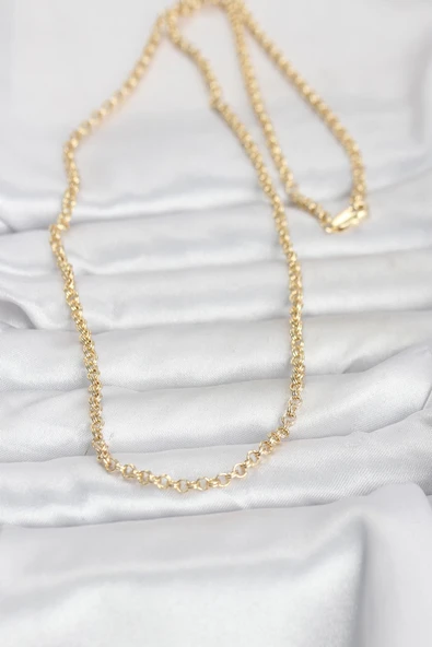 CM 14K Gold Renk Halka Zincir Model 60 cm Kadın Kolye ürün görseli 1