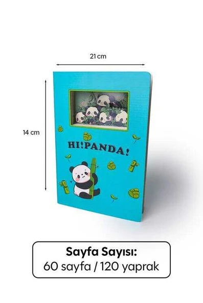 3d Hi Panda Temalı Defter Vgn-N092 ürün görseli 1