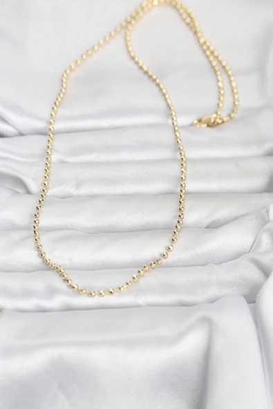 CM 14K Gold Renk Top Zincirli Model 60 cm Kadın Kolye ürün görseli 1