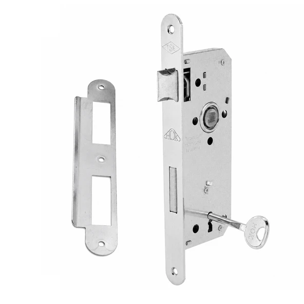Barelsiz Anahtarlı Metal (40 mm) İç Oda Kapı PVC Kapı Ahşap Kapı Gömme Kilit Gövde Kilidi ürün görseli 1