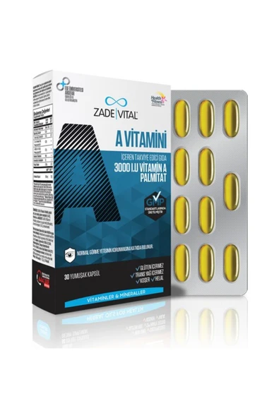 Zade Vital A Vitamini Blister 30 Kapsül ürün görseli 1