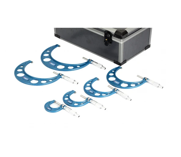 Dasqua 0-150mm 6 Parça Mekanik Mikrometre Seti 0.001mm 4111-8220 ürün görseli 1