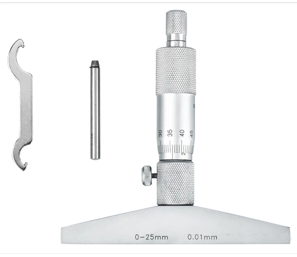 Dasqua 0-75mm Mekanik Derinlik Mikrometresi 0.01mm 4611-8115 ürün görseli 1