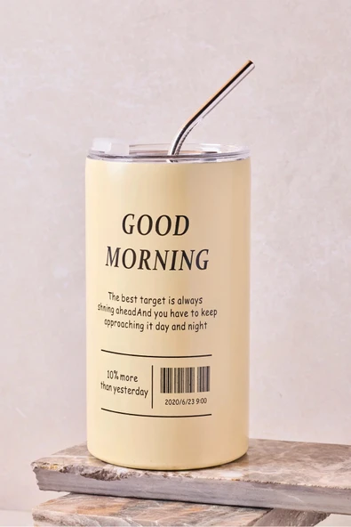 Perotti Beige Paslanmaz Çelik Pipetli Termos Bardak 600 ml 17214 ürün görseli 1