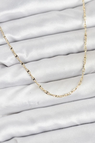 CM 14K Gold Renk Pirinç Gemi Zinciri Model Kadın Kolye ürün görseli 1