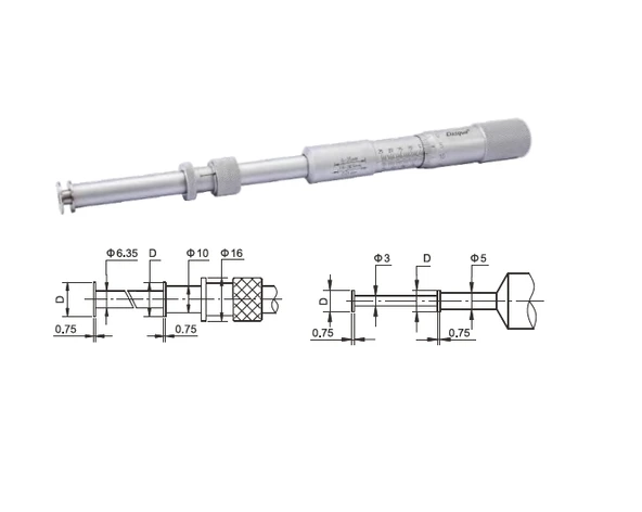 Dasqua 0-25mm Kanal Mikrometre 0.01mm 4861-0005 ürün görseli 1