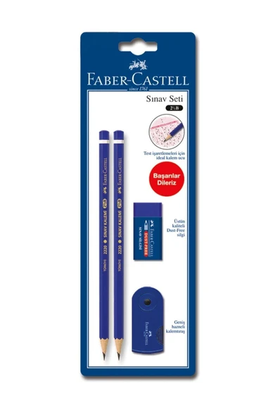 Faber Castell Faber Sınav Seti 2 Sınav Kalemi + Silgi + Kalemtıraş ürün görseli 1