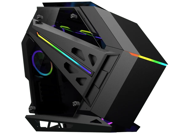 Quantum Gaming Ironclad 6x ARGB Fan Full Size ATX Siyah Çelik Gövde PSU'SUZ Gaming Kasa ürün görseli 1
