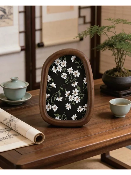 Mien Ahşap Kahverengi Oval Çerçeve 10x15 cm ürün görseli 1