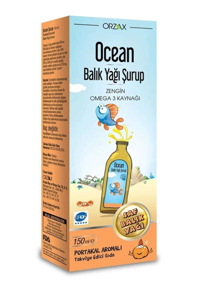 Ocean Omega 3 Portakallı Balık Yağı Şurubu 150 ml ürün görseli 1