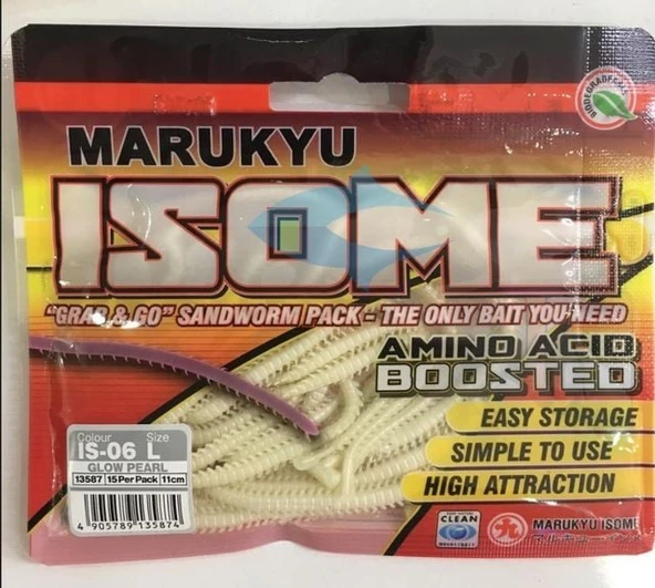 Marukyu ISOME IS-06L Glow Beyaz Large Silikon Yem ürün görseli 1