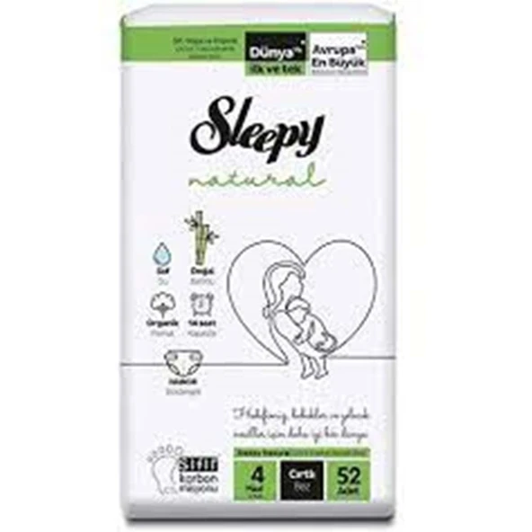 Sleepy Natural Cırtlı Bez No: 4 52 Adet ürün görseli 1