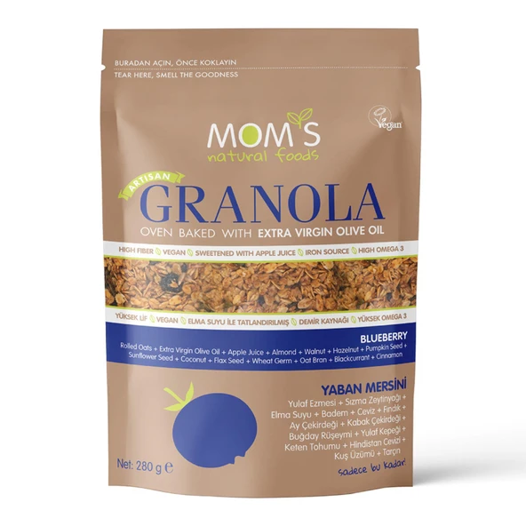 Mom's Natural Foods Yaban Mersini Granola 280 g e ürün görseli 1