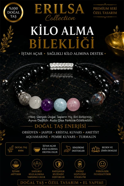 Sertifikalı Kilo Almaya Yardımcı İştah Açıcı Doğal Taş Bileklik - Ayarlanabilir Unisex Lüks Tasarım ürün görseli 1