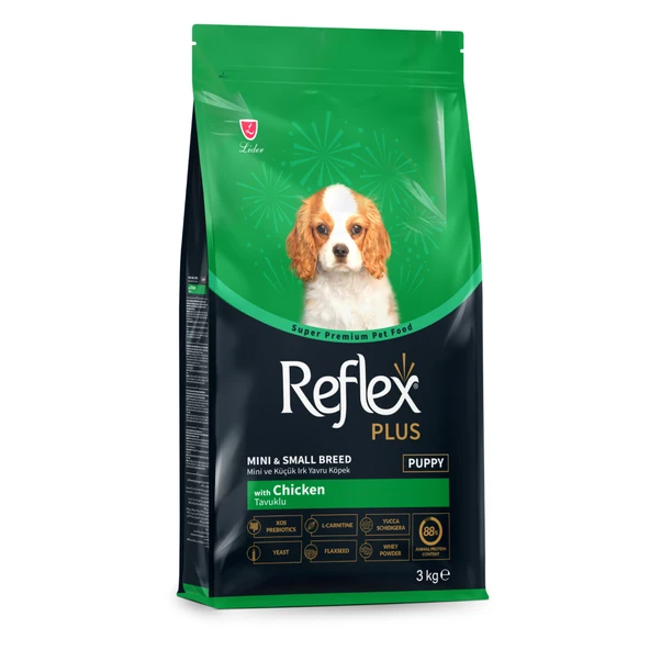Reflex Plus Mini ve Küçük Irk Tavuklu Yavru Köpek Maması 3kg ürün görseli 1