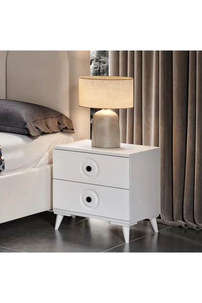 GuneyStore Oslo Komple MDF Beyaz Komodin - Ücretsiz Montaj ürün görseli 1