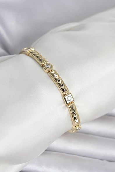 Xuping Punta Model Gold Renk Kadın Bileklik - Resim 2