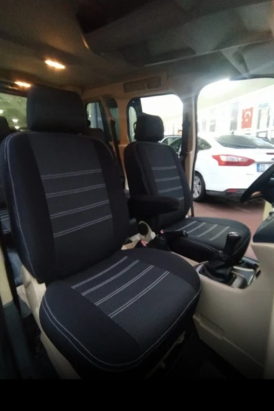 Ford Connect 2008-2013 Arası Modeller İle Uyumlu Jakar Kumaş Araca Özel Oto Koltuk Kılıfı ürün görseli 1