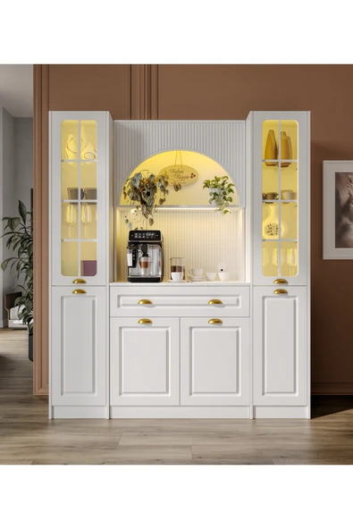 GuneyStore Armoni Gold Maxi Kahve Köşesi Komple MDF - Ücretsiz Montaj ürün görseli 1
