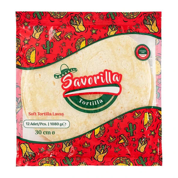Savorilla Tortilla Ekmeği 30 cm 12’li Paket - Wrap, Dürüm ve Taco İçin ürün görseli 1