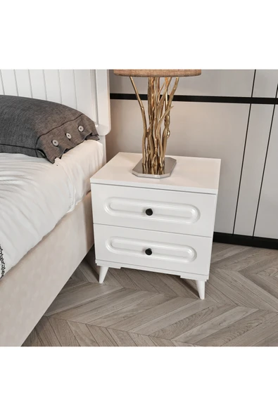 GuneyStore Roma Komple MDF Beyaz Komodin - Ücretsiz Montaj ürün görseli 1