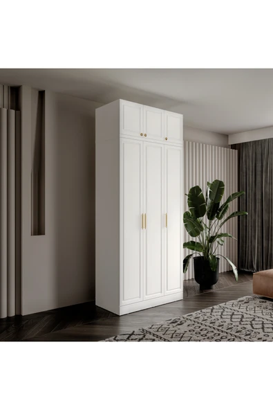GuneyStore Ücretsiz Montaj Milas 3 Kapaklı Komple MDF Yüklüklü Gardırop ürün görseli 1