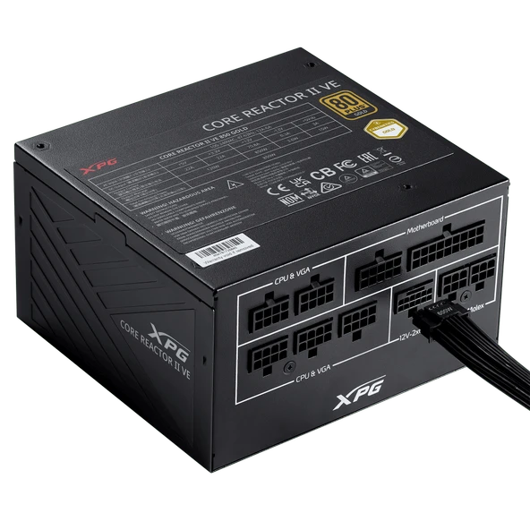 XPG 750W 80+ Gold Full Modüler 120mm Fanlı Güç Kaynağı COREREACTORIIVE750G-BKCEU ürün görseli 1