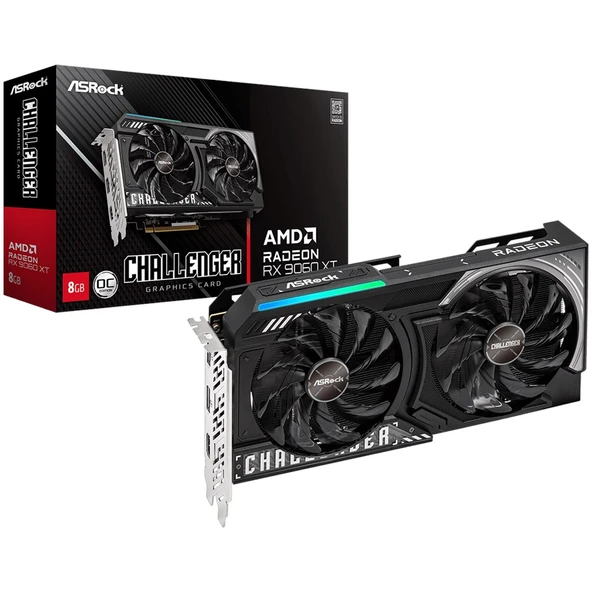 Asrock RX 9060 XT Challenger OC CL 8GO 128 Bit GDDR6 8 GB Ekran Kartı ürün görseli 1