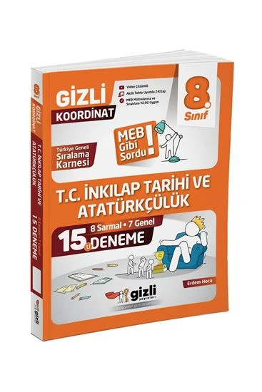 Gizli Yayınları 8. Sınıf İnkılap Tarihi Lgs 15’li Deneme ürün görseli 1