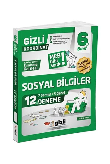 Gizli Yayınları 6. Sınıf Sosyal Bilgiler 12’li Deneme ürün görseli 1