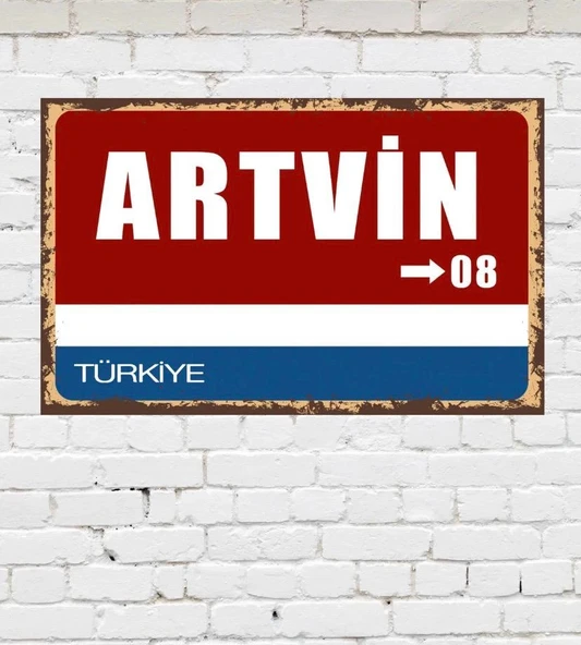 Dekoratif Şehir Plaka Retro Tablo MDF Ahşap Tablo - 08 ürün görseli 1