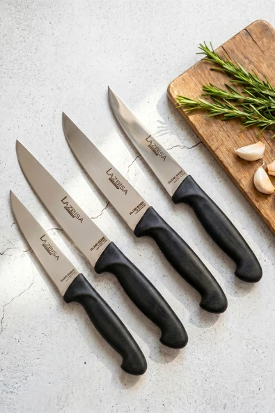 Silver Eco Serisi 4 lü Mutfak Bıçağı Kurban Et Ekmek Sebze Mutfak Bıçak Seti Siyah Sap ( Eco-487 ) ürün görseli 1