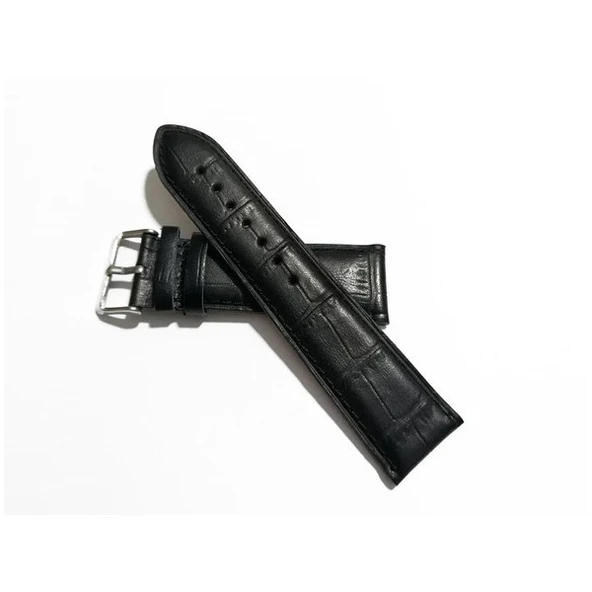 Fado Kordon Seiko& Hertürlü Saat Uyumlu Croco Baskılı Siyah Renk Deri 22 Mm (156) ürün görseli 1