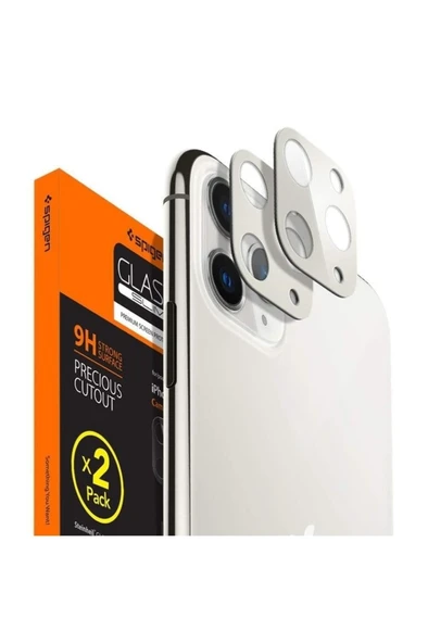 Spigen iPhone 11 Pro Max / iPhone 11 Pro Kamera Lens Cam Ekran Koruyucu Gümüş (2 Adet) - AGL00502 ürün görseli 1