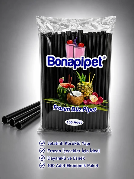 Düz Pipet 7 mm x 22 cm 100 Adet x 3 Paket ürün görseli 1