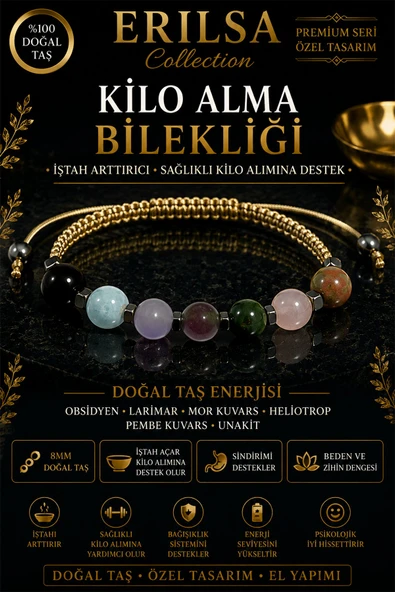 Sertifikalı Doğal Taş Kilo Alma Bilekliği - Ayarlanabilir Unisex Premium Hem Bileklik Hem Halhal ürün görseli 1