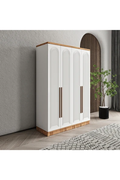 GuneyStore Ücretsiz Montaj Rosa 4 Kapaklı Komple MDF Gardırop - Elbise Dolabı ürün görseli 1