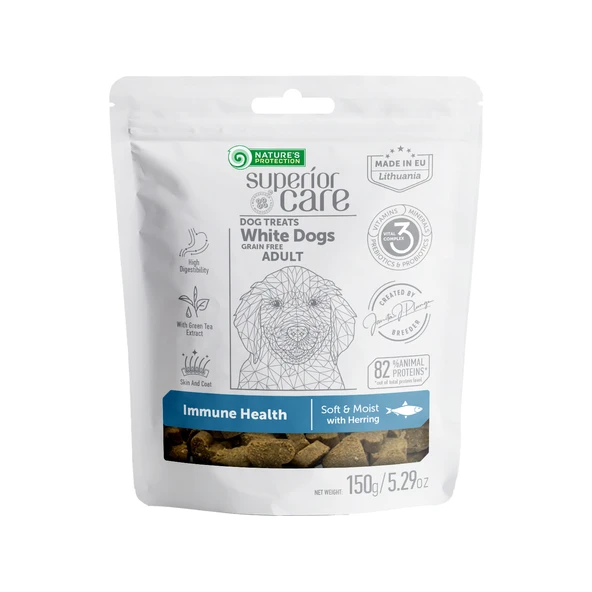 Nature’s Protection Superior Care Beyaz Tüylü Köpekler İçin Ringa Balıklı Bağışıklık Destekli Köpek Ödülü 150g ürün görseli 1