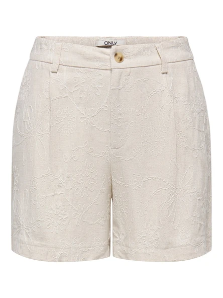Only   ONLSIESTA HW LINEN BL EMB SHORTS PNT Kadın Gri Şort - 15374119 ürün görseli 1