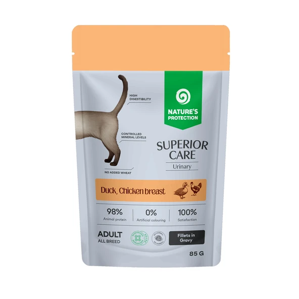 Nature’s Protection Superior Care Urinary Ördekli & Tavuk Göğüslü Sos İçinde Yaş Kedi Maması 85g ürün görseli 1