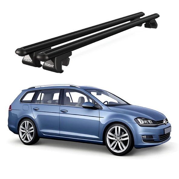 Volkswagen Golf 7 (2012 Ve Sonrası) Uyumlu Siyah Ara Atkı Port Bagaj Tavan Barı ürün görseli 1