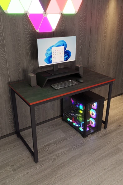 Flinder Siyah Renk Oyuncu Masası 60x120 Cm - Bilgisayar Masası - Gamer Masası - Gaming Masa FLN12007OSBD ürün görseli 1