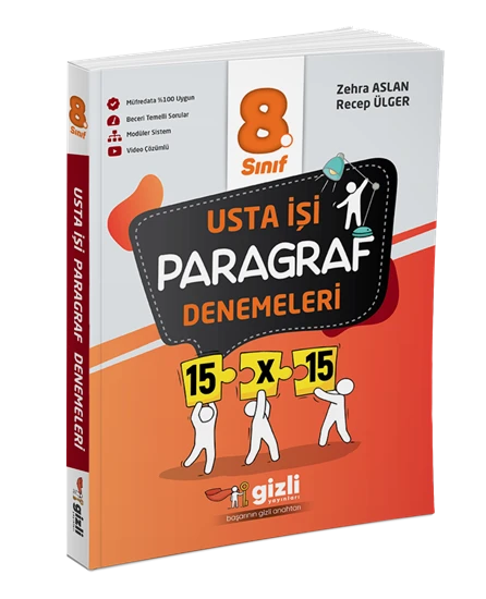 Gizli Yayınları 8. Sınıf Usta İşi Paragraf Denemeleri ürün görseli 1