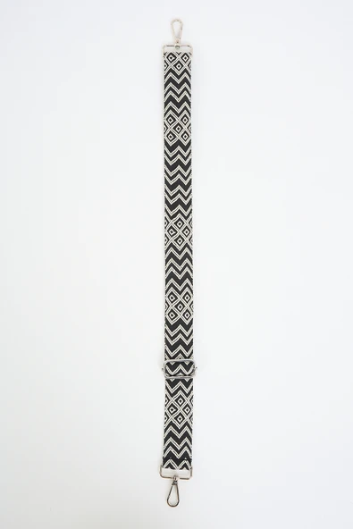 MUTE BAG Blackwhite Square Pattern Ayarlanabilir Çanta Sapı (110 CM) - Resim 4