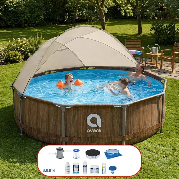 Ahşap Desenli Prefabrik Havuz 305 cm x 76 cm 12247V54 JL614 ürün görseli 1