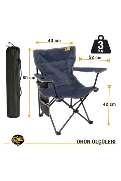 V2 Lacivert Lüks Kamp Sandalyesi - Resim 6