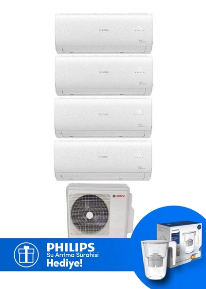 Bosch Multi Split İnverter Klima 42000 Btu 1 Dış + 4 İç Ünite 9+9+12+12 Btu (Su Arıtma Sürahisi Hediyeli) ürün görseli 1