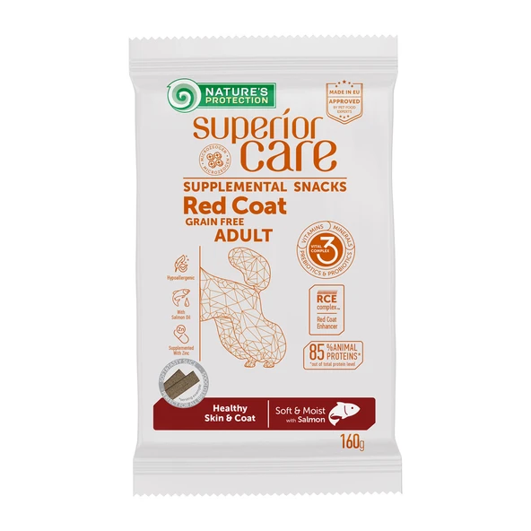 Nature’s Protection Superior Care Kızıl Tüylü Köpekler İçin Somonlu Deri & Tüy Sağlığı Destekli Köpek Ödülü 160g ürün görseli 1